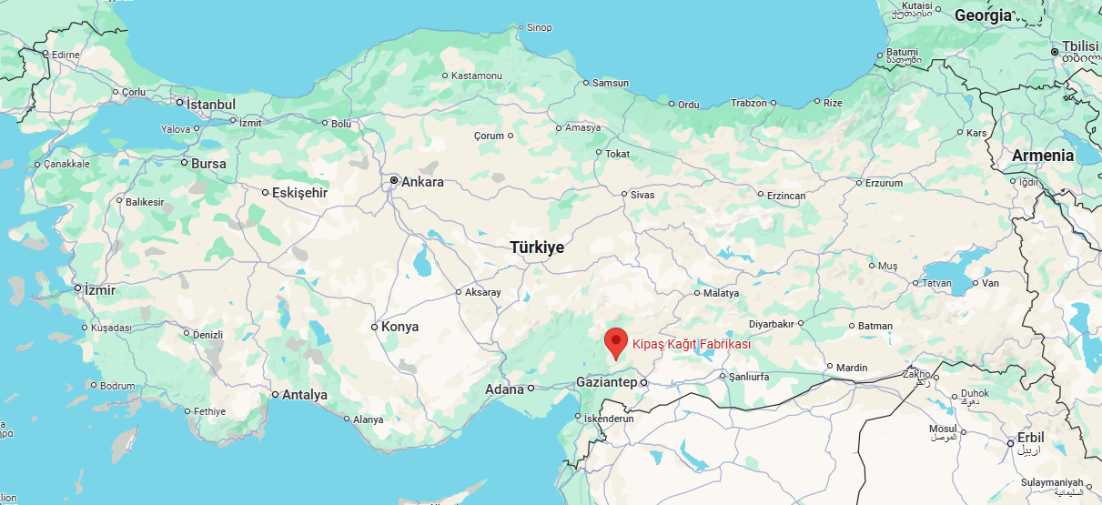 Kipaş Kağıt Türkiye konum haritası